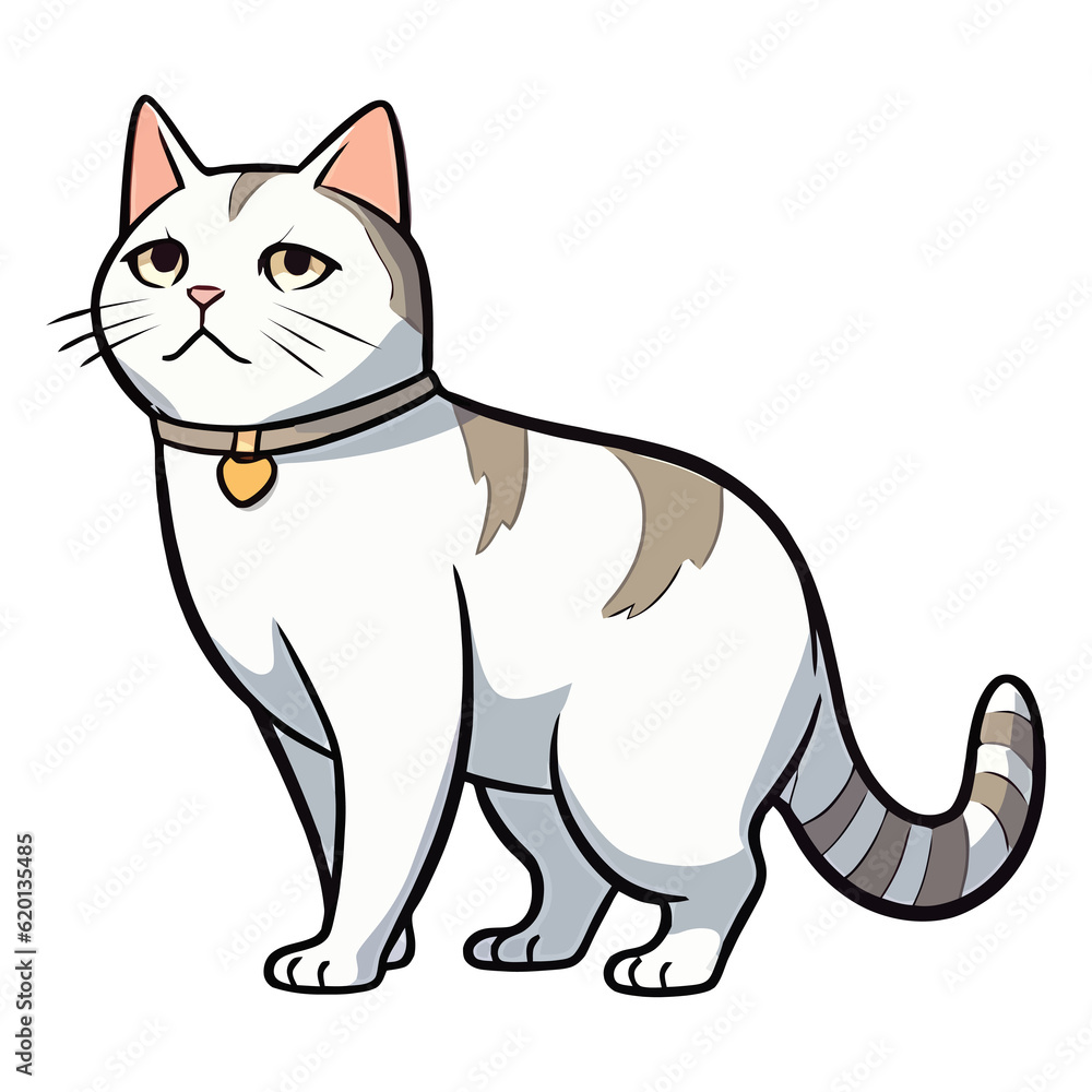 Purrfectly Patterned: 2D Illustration of a Colorpoint Shorthair Cat