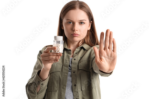 Young female junkie with dr...