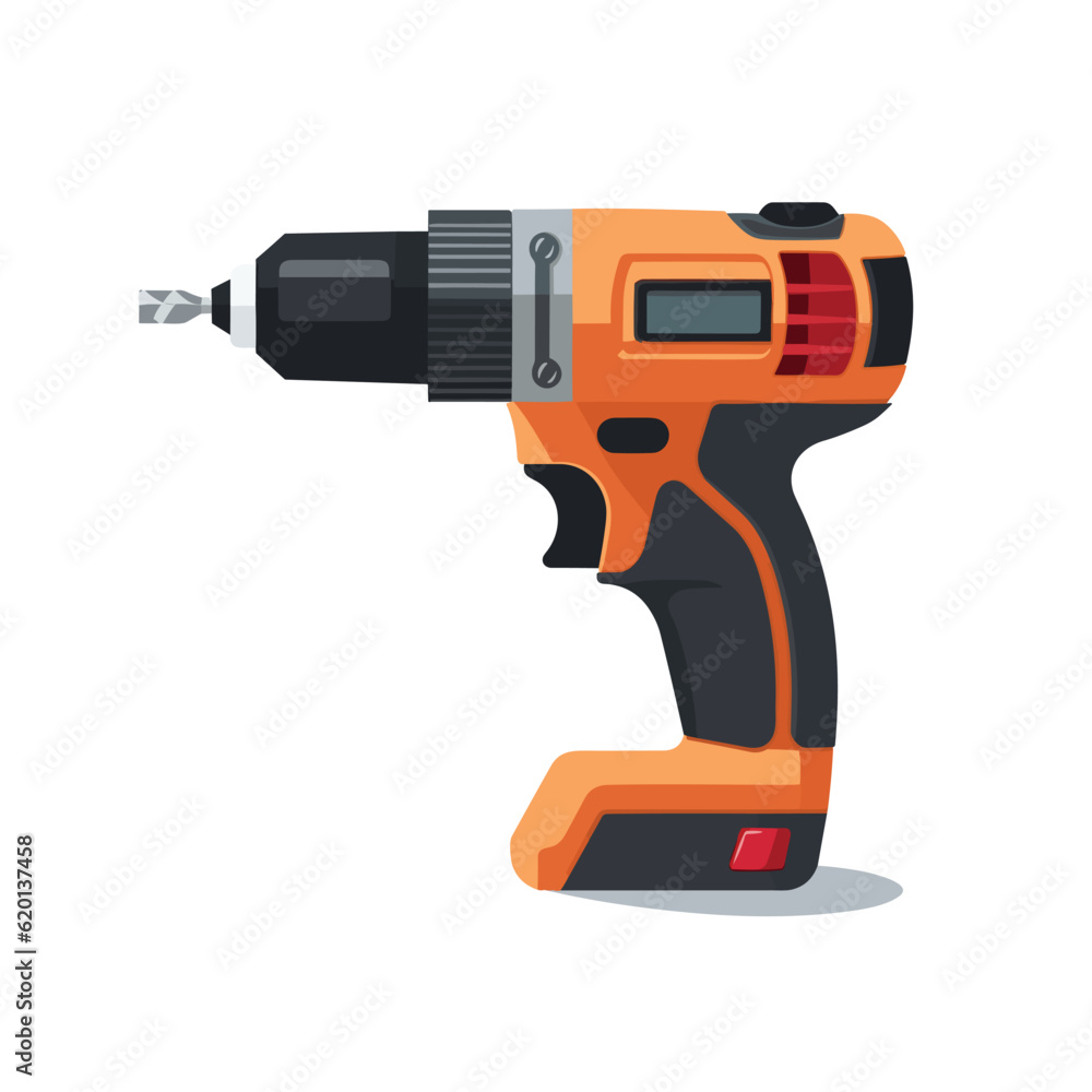 modern powerful cordless screwdriver vector isolated illustration