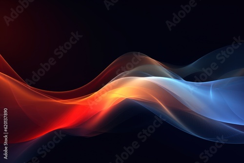 Blue and Red Minimalist Modern Abstract Motion Background - Generative AI
