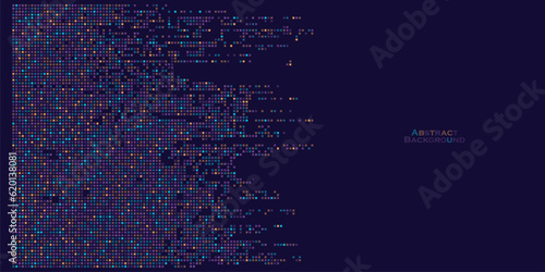 Pixel mosaic. Pixel decay illustration. Falling pixels. Abstract background.