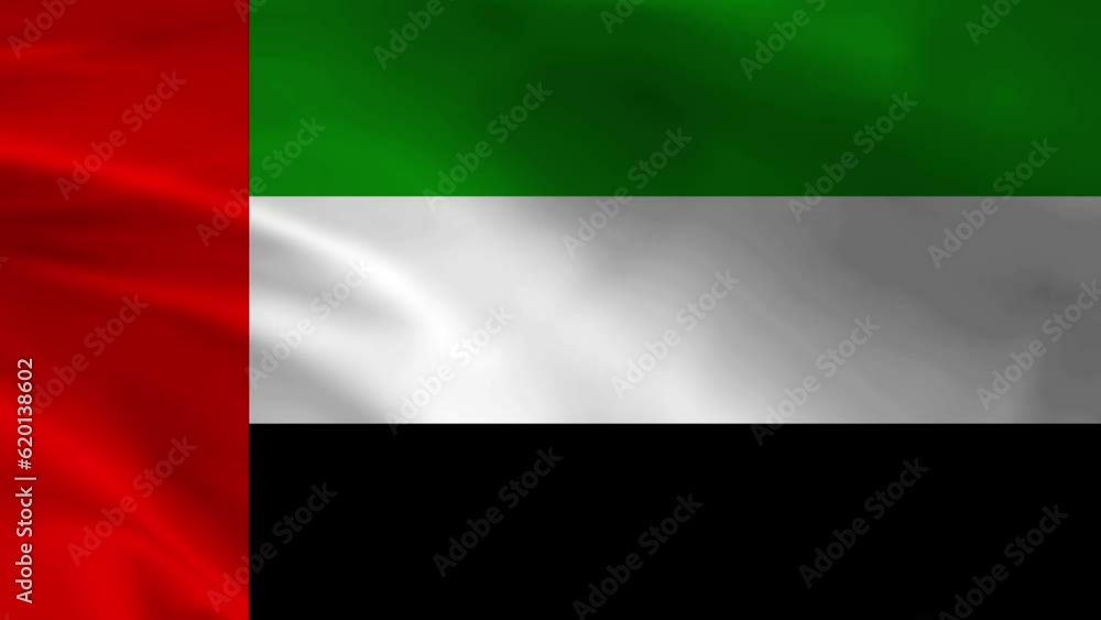 United Arab Emirates National Flag. 4K seamless loop animation of the United Arab Emirates flag. Realystic flag video animation United Arab Emirates National Flag. 4K seamless loop animation of the United Arab Emirates flag. Realystic flag video animation