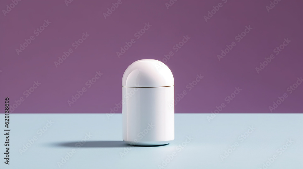 Smooth White Capsule: Embracing Minimalist Simplicity. Generative AI Smooth White Capsule: Embracing Minimalist Simplicity. Generative AI