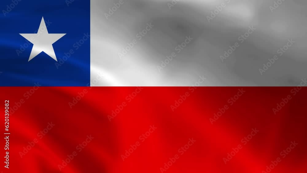 Chile National Flag. 4K seamless loop animation of the Chile flag. Realystic flag video animation Chile National Flag. 4K seamless loop animation of the Chile flag. Realystic flag video animation