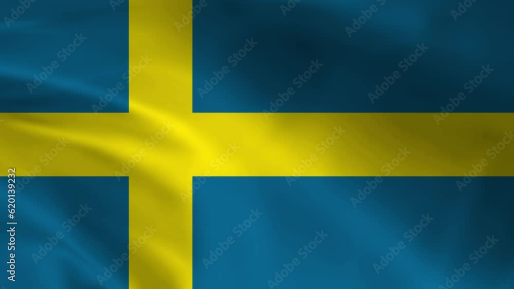 Sweden National Flag. 4K seamless loop animation of the Sweden flag. Realystic flag video animation Sweden National Flag. 4K seamless loop animation of the Sweden flag. Realystic flag video animation