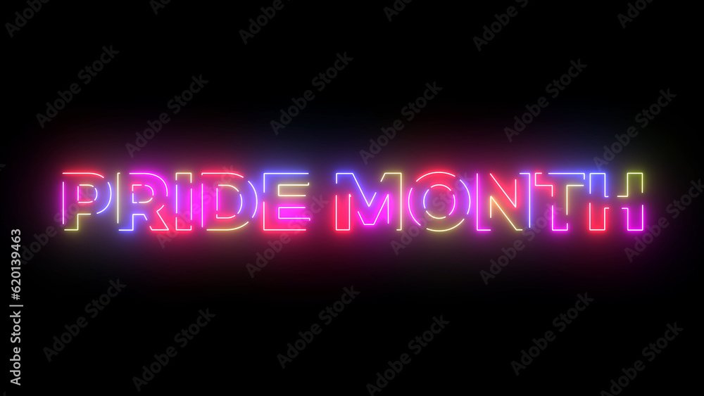 Pride month colored text. Laser vintage effect