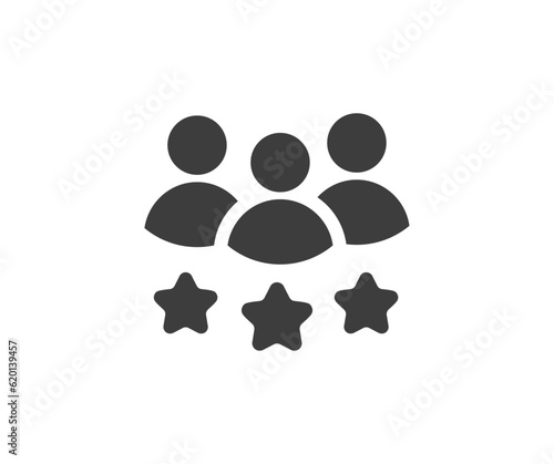 Rating icon or logo isolated sign. Team service satisfaction review. Business evaluation. People teamwork testimonial vector design and illustration.
