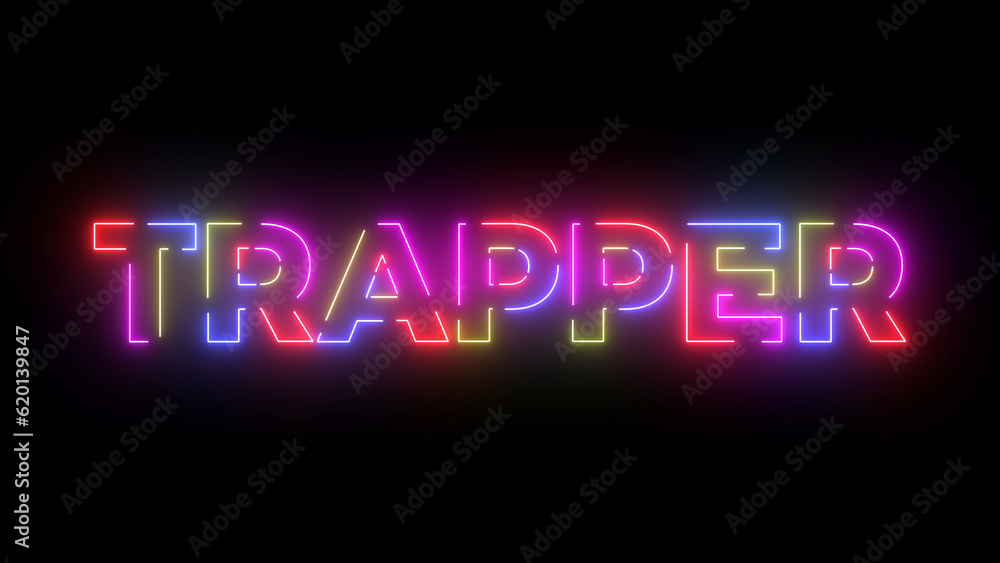 Trapper colored text. Laser vintage effect