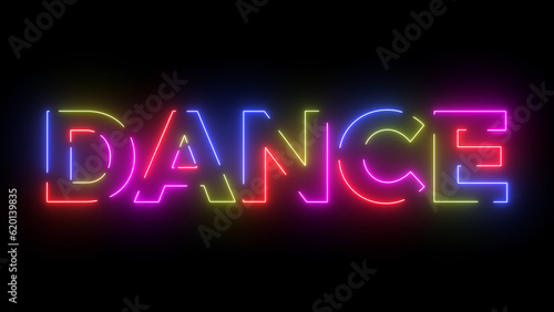 Dance colored text. Laser vintage effect