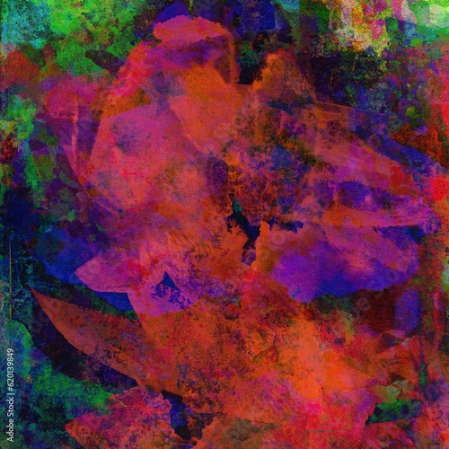 Billede på lærred Beautiful abstraction of liquid paints in blending flow mixing together