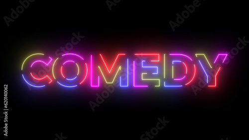 Comedy colored text. Laser vintage effect