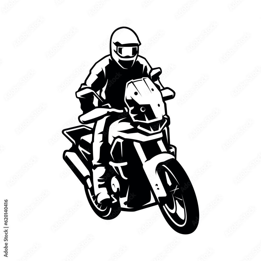 Biker riding adventure motorcycle illustration vector Biker riding adventure motorcycle illustration vector