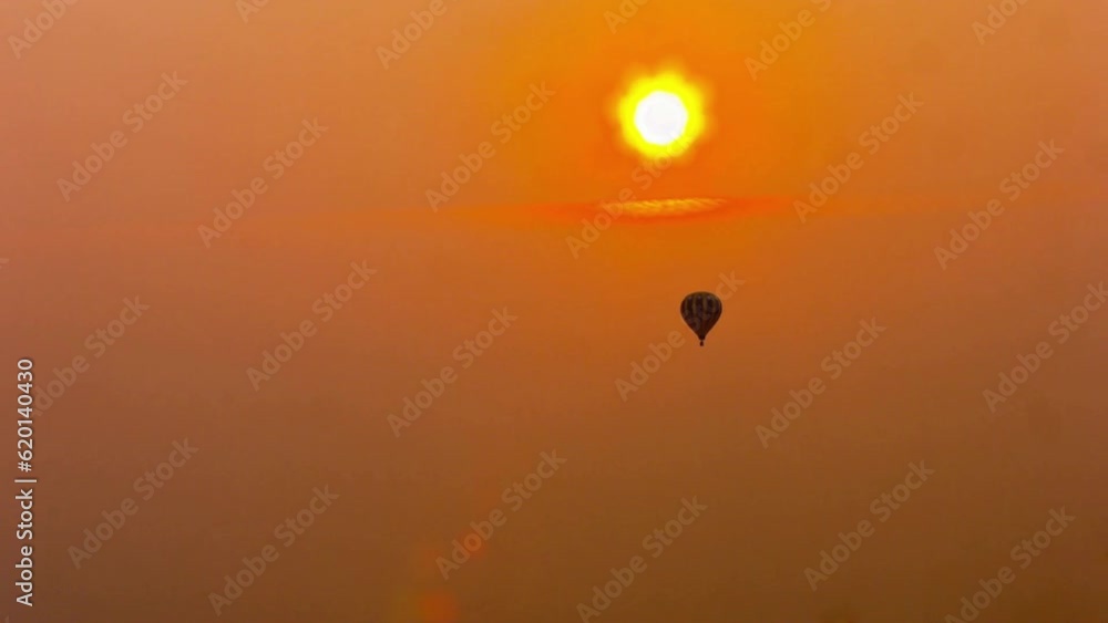 4K Video: Hot Air Balloons Soaring at Dawn with Majestic Rising Sun 4K Video: Hot Air Balloons Soaring at Dawn with Majestic Rising Sun