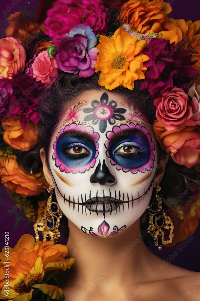 Day of the dead celebration (Dia de los Muertos). Generative AI Day of the dead celebration (Dia de los Muertos). Generative AI