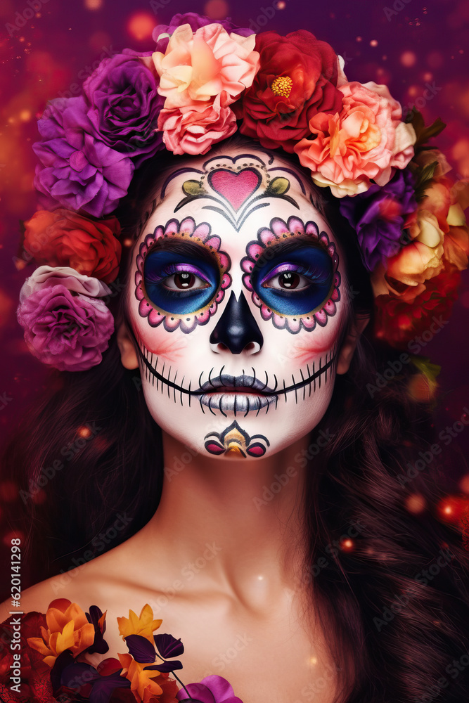 Day of the dead celebration (Dia de los Muertos). Generative AI Day of the dead celebration (Dia de los Muertos). Generative AI