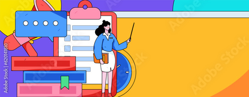 Business people working in flat vector concept operation hand drawn illustration
