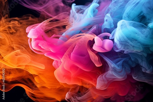 Illustration of multicolored smoke created using generative AI