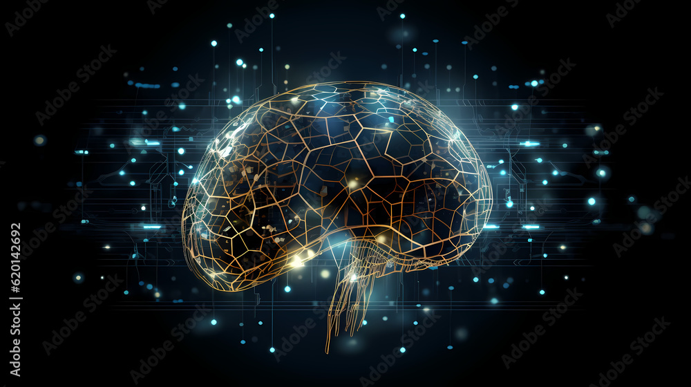 Human brain showing Intelligent thinking processing through the concept ...