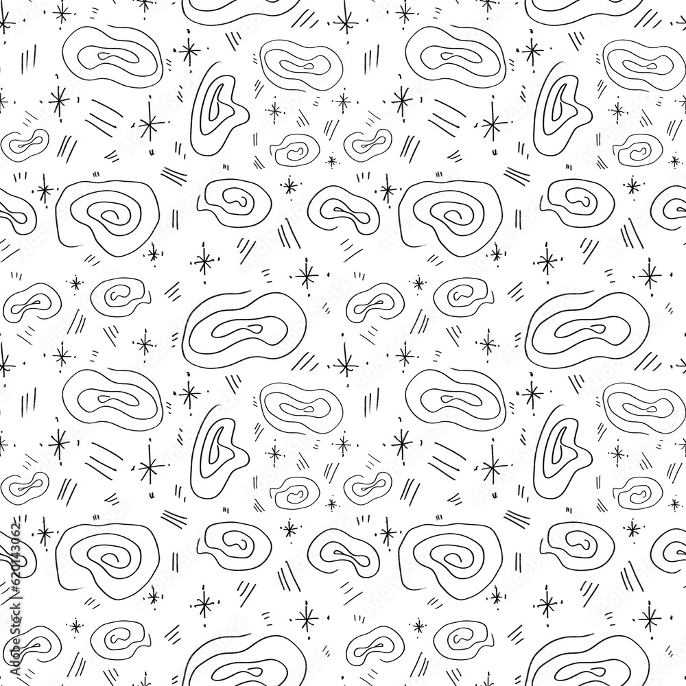 Abstract doodle spiral stroke simple fun pattern