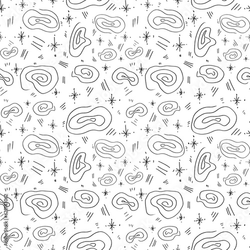 Abstract doodle spiral stroke simple fun pattern