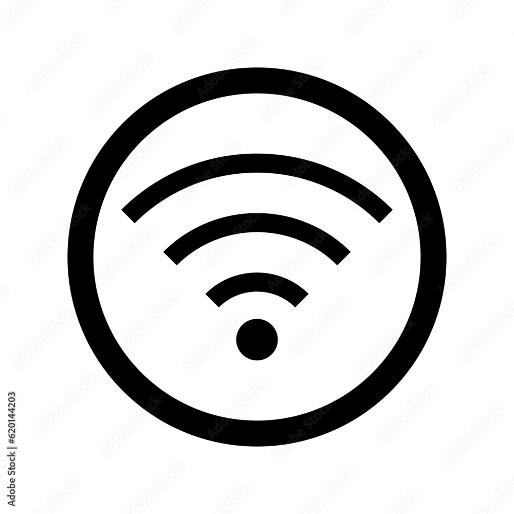 Wifi black icon. Internet connection symbol. Modern icon for apps and websites. Vector illustration isolated on white background. Wifi black icon. Internet connection symbol. Modern icon for apps and websites. Vector illustration isolated on white background.