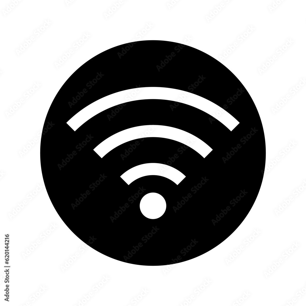 Wifi black icon. Internet connection symbol. Modern icon for apps and websites. Vector illustration isolated on white background.