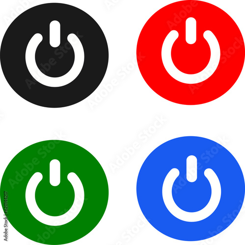 Power icons set. Power switch icon. Start power icon vector illustration.