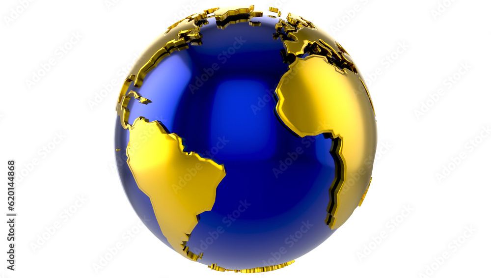 Fototapeta premium 3d Globe on transparent background