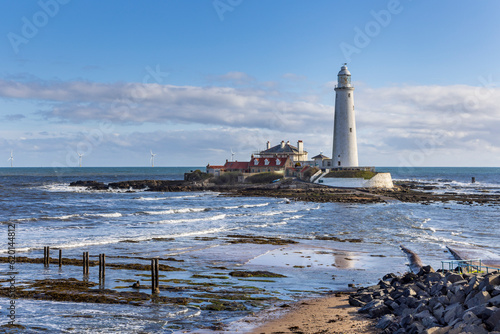 St. Mary's Lighthouse at Whitley Bay, North Tyneside, Tyne and Wear. 