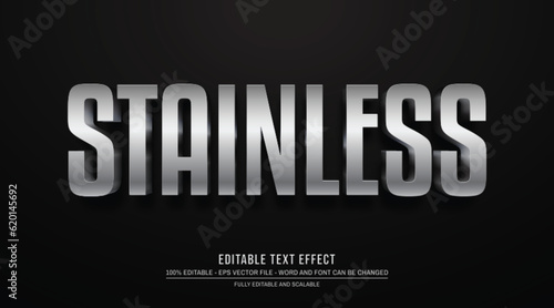 Editable text effect stainless steel mock up