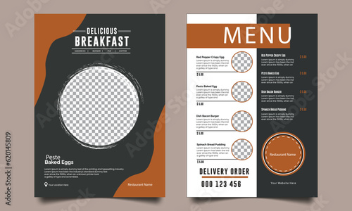 Fast food menu design in size A4 template.