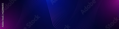 Abstract blue and purple gradient background with glowing geometric lines. Modern shiny triangle lines. Futuristic concept. Suit for cover, poster, header, banner, brochure, website, flyer
