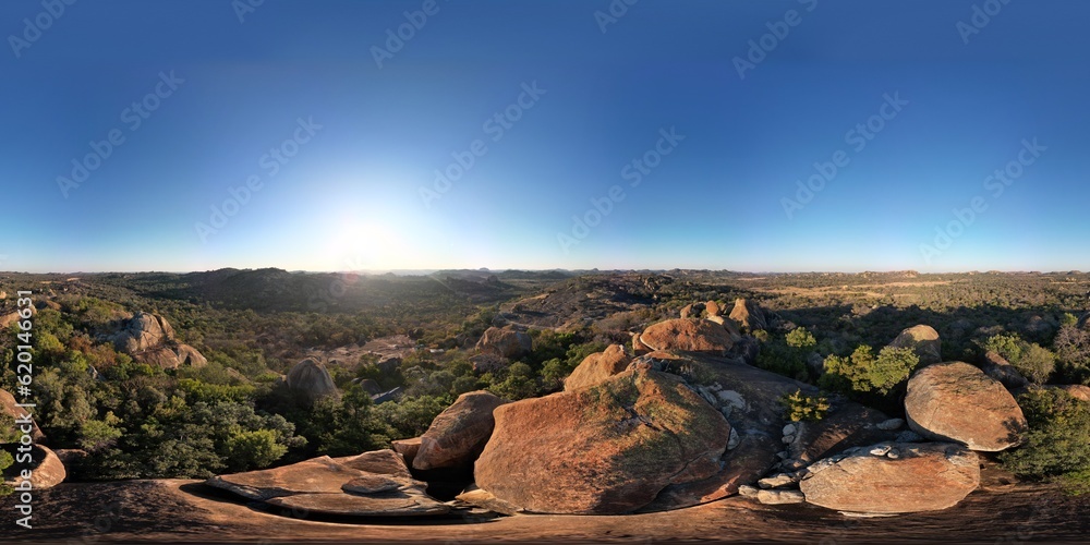 Beautiful 360 landscape view in Matopos National Park