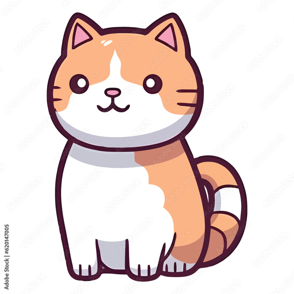 Feline Fantasy: Charming Cymric Cat Illustration Feline Fantasy: Charming Cymric Cat Illustration