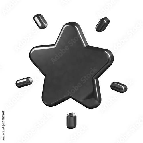 This is a beautifully designed 3D star icon with a beautiful metallic texture. © Vahe