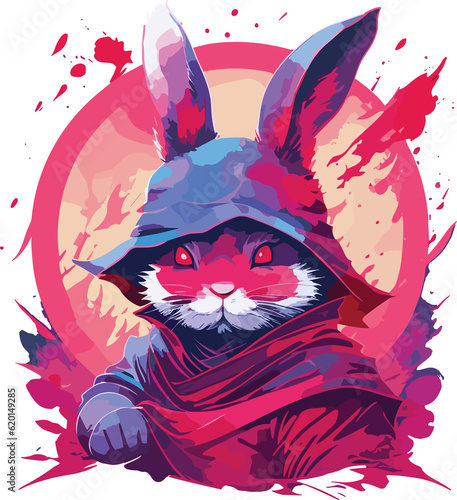 Blood moon rabbit - Ai generated