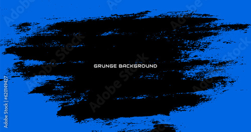 Grunge texture effect background. Distressed overlay rough textured. Abstract vintage monochrome. Black isolated on blue. Graphic design torn style concept for banner, flyer, brochure, or cover