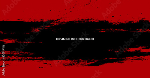 Grunge texture effect background. Distressed overlay rough textured. Abstract vintage monochrome. Black isolated on red. Graphic design torn style concept for banner, flyer, brochure, or cover