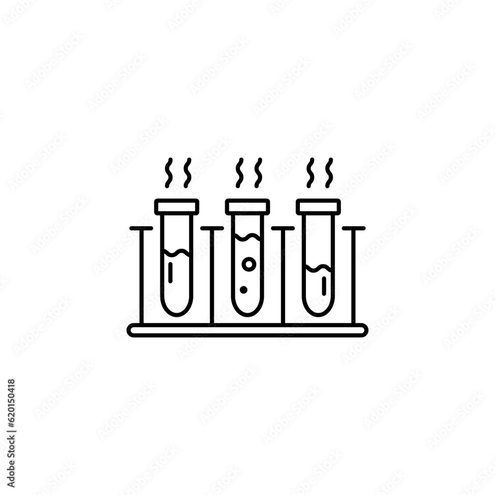 Chemical lab line icon. Test tube vector icon. Toxic liquids. Laboratory equipment. Vector illustration Chemical lab line icon. Test tube vector icon. Toxic liquids. Laboratory equipment. Vector illustration