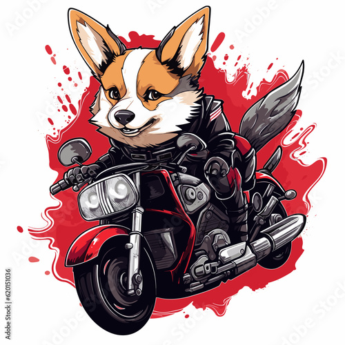 Corgi Adventures: Assorted Vehicle Illustrations in Black and Red