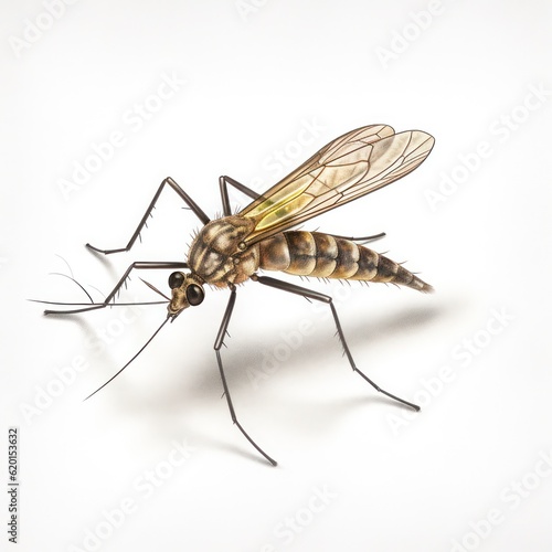 mosquito on a white background close-up. Generative AI