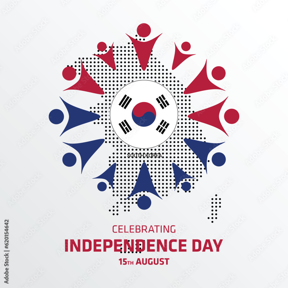 South korea map independence day background design