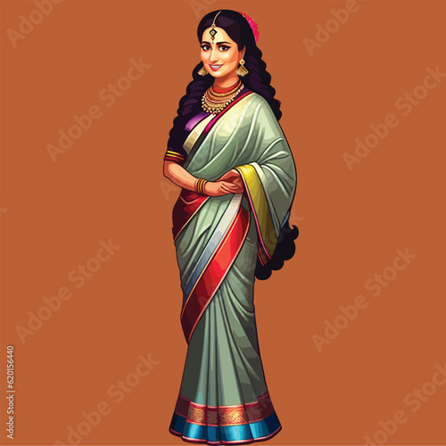 woman in traditional clothes saree