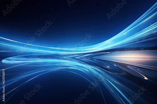 futuristic landscape. blue high-speed sync. dynamic energy flow.