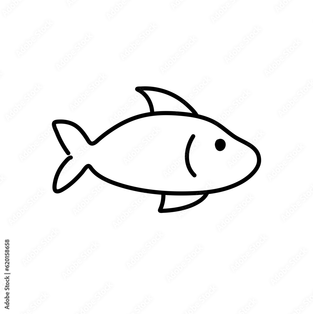 Fototapeta premium Hand drawn fish icon vector