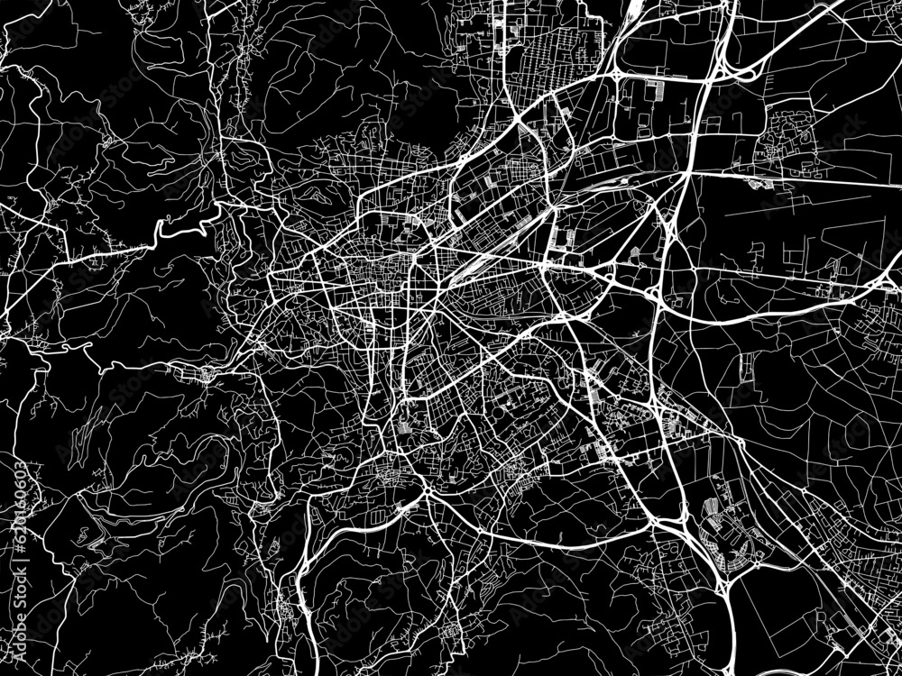 Vector road map of the city of Clermont-Ferrand in France on a black background. Vector road map of the city of Clermont-Ferrand in France on a black background.