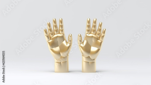 3D clapping hands icon isolated on white background. Generative AI