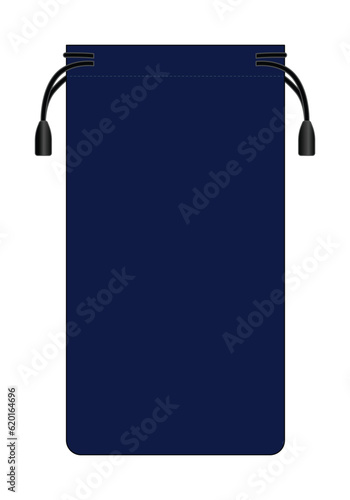 Navy Blue Power Bank Case Bag Template On White Background, Vector File.