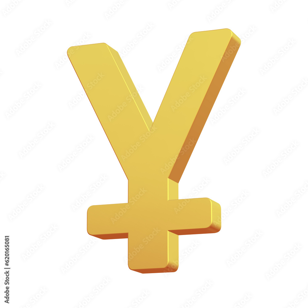 Fototapeta premium Gold Yen Symbol