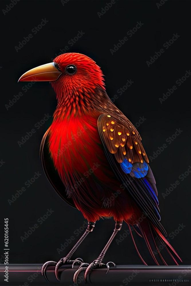 Fototapeta premium bird (colorful close-up bird picture) created with Generative AI technology